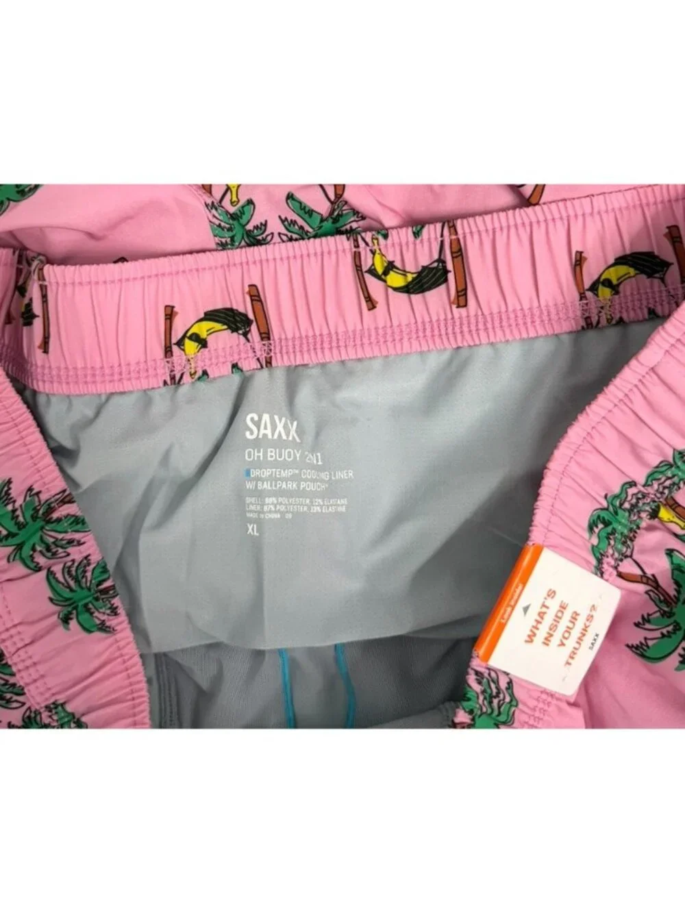 SAXX Oh Buoy XL 2N1 Swim Trunks Mens 7” Inseam Banana Hammocks Lined Liner